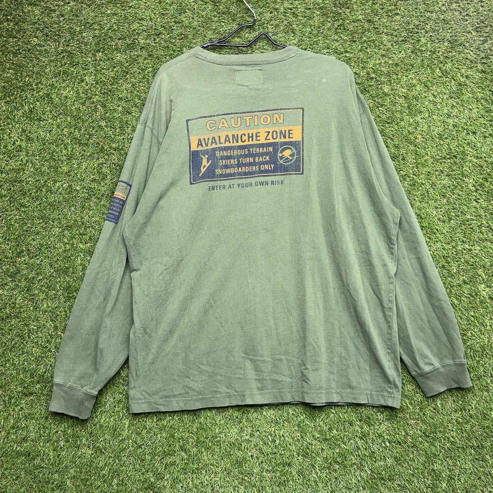 Vintage Y2k Abercrombie & Fitch Shirt Mens XL Green Long Sleeve Avalanche Zone